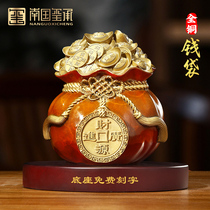 Cash-in-money-in-treasure-money bag swinging pieces Yuanbao Living room Home Accessories Office Decorations Open and Mercy Crafts