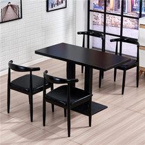 Restaurant Table Rectangular small restaurant Noodle Restaurant Dining Table Bench Sandcounty Snack Chairs Combined Storefront Dedicated Dining and chairs