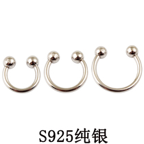 Nose nail S925 sterling silver Nose ring Hypoallergenic 1 2mm thin rod lip ring Male breast ring Breast nail needle insensitive ear bone nail