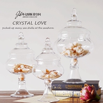 JK Mu space Nordic European American desktop decoration glass container cake biscuit snack decoration container