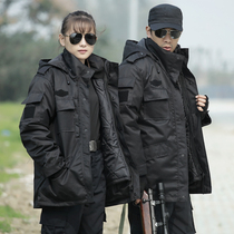 Military cotton coat male Winter thickening medium-length cold storage work security clothing cotton clothing security coat multi-function cold clothing