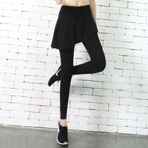 Sports yoga culottes one-piece fake two-piece pants quick-drying fitness tight-fitting dance yoga mid-high waist pants female spring