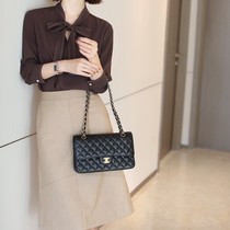 LOSTSOULS high-end commuter slim A- shaped midi skirt 20 early autumn gentle elegant versatile high waist skirt women