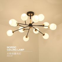 American LED simple living room chandelier Creative personality Nordic dining room lamp Bedroom study clothing store modern lamps