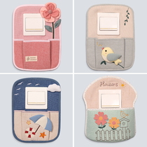 Hanging bag switch sticker mobile phone charging pocket switch cover decorative protective cover fabric switch sleeve with storage pocket socket