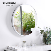 Nordic bathroom mirror Bathroom sink mirror hole-free toilet Toilet makeup round mirror hanging wall hanging