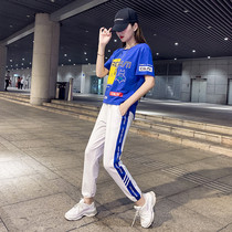 Summer Pure Cotton Fashion Sports Suit Women 2020 Summer Fashion New Korean version Loose Wins Trend Leisure Two Sets