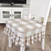 Plaid dining table cushion four seasons universal non-slip dining chair seat cushion cover bench cover removable and washable thickened four fixed
