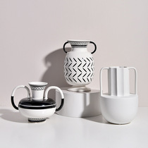 Dnnni binaural ceramic pot Nordic minimalist creative home Model Room Hotel restaurant decoration ornaments flower arrangement