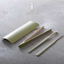 Shengshan bamboo tea tea tea set accessories green bamboo tea needle tea clip tea spoon four-piece set tea set tea ceremony zero match