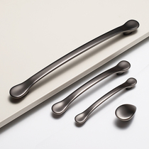 Light extravagant wardrobe pull handle modern minimalist High-end Cabinet Drawer Handle Grey Extreme Minimalist Handle Single Hole Drop Shaped