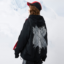 PCMY (clearance price) graffiti silk X painted cotton jacket MA-1 loose couples mens and womens coat tide