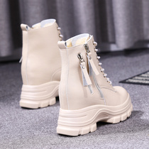 Hong Kong inner height-increasing Martin boots womens 2020 new British style thick-soled Korean version side zipper short boots autumn and winter boots