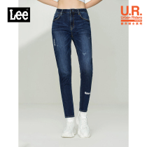 Lee mall with the same 21 autumn new 413 standard high waist dark blue womens jeans LWB1004133AZ-157