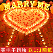 Electronic candle rose balloon surprise romantic birthday proposal confession decoration gift setting atmosphere lamp