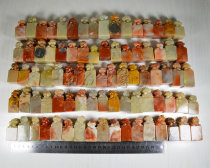 Laos stone jangtian yellow frozen stone chapter batch seal hand-carved button beast seal seal square Chapter 15 square combination special price