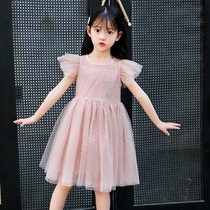 Childrens clothing summer clothing 2022 Korean version of the new lace princess Yanqi fairy girl little girl childrens clothes dress special