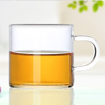 Heat-resistant glass with handle Transparent thickened water cup Kung Fu tea cup set Household large-capacity tea cup drinking tea cup