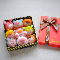 Original wool felt DIY handmade fabric homemade animal cute doll gift box couple gift mobile phone chain material bag