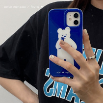 Sonun purple narcissistic bear for Apple phone case 13promax girlfriends iphone11 anti-fall xs2021 new silicone xr simple 8Plus