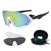 9317-half-frame riding polarized glasses three pairs of lenses sleeves detachable wind mirror bike mountain bike personal equipment