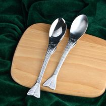 Elegant Mermaid Western Food Spoon 18 10 Mixed Rice Spoon Eat Fried Rice Spoon 304 Stainless Steel Spoon Dessert Spoon
