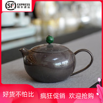 Sterling silver 999 Jade picking silver pot pure handmade tea pot kung fu tea set household silver teapot small