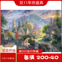 Spot beverly Japan imported puzzle 1000 pieces thomas kinkade blossoming riverside cottage