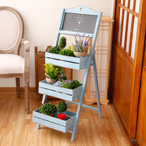Zakka blackboard fleshy floor flower rack multi-layer shelf ornaments creative clothing store kindergarten soft decorations