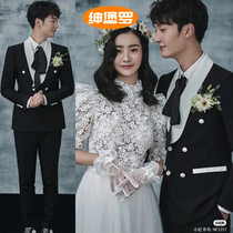 Western-style suit mens business Suits Mens Studios Photographic Little Western suit accompanied by Costume Photography Wedding Gown