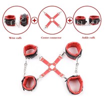 Sex toys sm torture gear binding rope handcuffs female slave leather sponge training handcuffs adult toys alternative sex props
