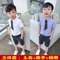 New kindergarten dress 3-7 years old boy performance suit Gentleman 61 childrens performance suit Small class summer suit