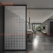 Custom screen Art glass Clip silk glass Clip silk glass Modern living room entrance partition Wet and dry separation