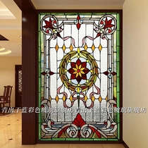 Chinese style Divani classical art Church Stained glass doors and windows ceiling porch partition mural background wall custom-made