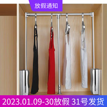 Wardrobe storage lifting clothes rod activity rod cloakroom free punching pull-down telescopic hanger wardrobe clothes hanger