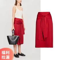 (Welfare leak) quality selection urban modern metal glossy satin strap skirt