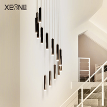 Nordic Creativity Stairway Swivel Duplex Building Large Chandelier Modern Minimalist Personality Restaurant Living-room Led Long Chandelier