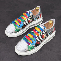 European Station small white shoes men thick soles increase camouflage casual pine shoes trend hundreds of young fashion printing shoes