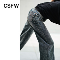 At this time the original free and easy casual granular water washing black Gray high waist wide leg jeans womens loose trousers autumn and winter