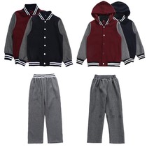 School uniforms primary and middle school students school suit college wind hidden blue and dark buttons Inren childrens class uniforms baseball clothes