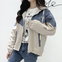 Hooded short jacket female spring and autumn 2021 new Korean loose tooling clothes tide student bf style baseball uniform autumn women