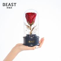 THEBEAST FAUVIST ROSE IMMORTAL FLOWER MUSIC CRYSTAL BALL HIGH-value BIRTHDAY Tanabata gift for girlfriend