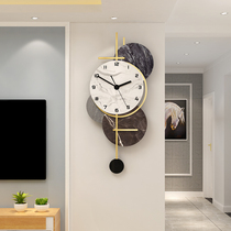 Creative clock light luxury wind wall clock living room dining room wall clock home fashion Nordic decorative hanging watch simple