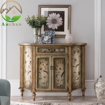 American European-style painted retro solid wood into the door-room door-room door hall Xuanguan Kanguan Terrace Dining Side Cabinet Decorative Cabinet