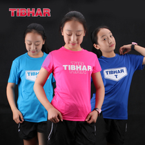 Tibhar Pull-Up Kids Table Tennis Clothes Round Neck Clothes Unisex Table Tennis Match Clothes Professional Team Round Neck Shirts