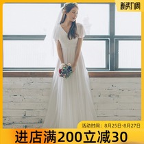 High waist belly cover light wedding dress 2020 new slim slim bride travel door gauze forest simple and lightweight dress