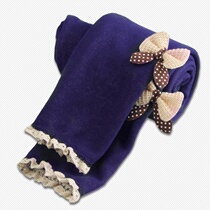 2020 Spring and Autumn childrens clothing plus velvet padded leggings girl pants thin baby girl childrens imitation denim long pants