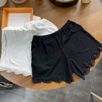 Net red with the same safety pants anti-light womens summer not crimped white leggings shorts with lace thin section tide