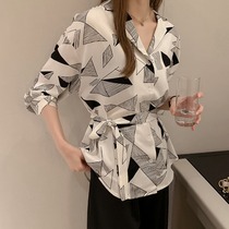 European station Ocnltiy shirt womens design sense of wild niche shirt womens long-sleeved 2021 spring new top