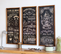 American country retro restaurant blackboard graffiti decoration painting English coffee home rules decoration painting hanging painting mural